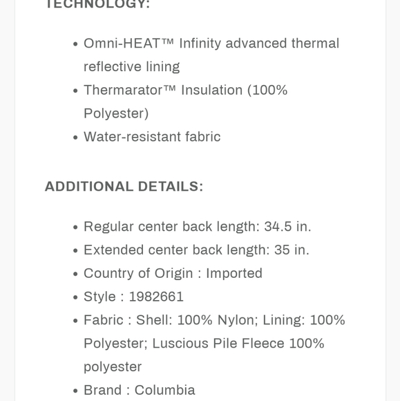 Columbia Jacket - Picture 16 of 16